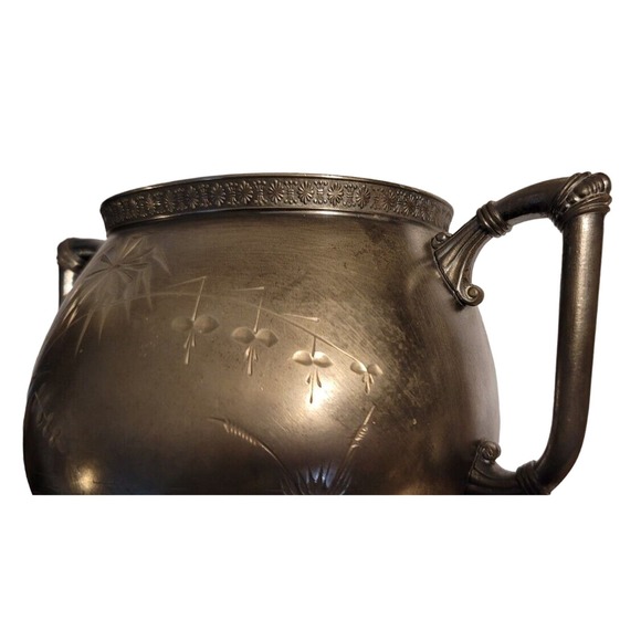 Vintage James W Tufts Vintage Sugar Bowl Quadruple Plate - Picture 10 of 14